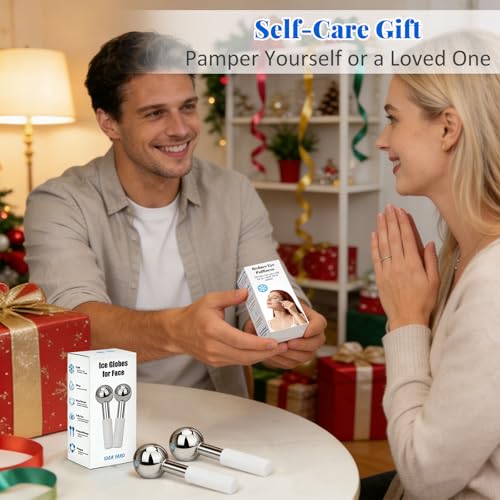 Under Eye Ice Globes - Stainless Steel Facial Massager for Puffiness & Soothing