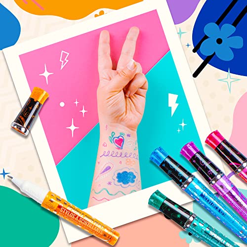 Fashion Angels Sparkle Tats Body Art Set – 6 Washable Tattoo Markers