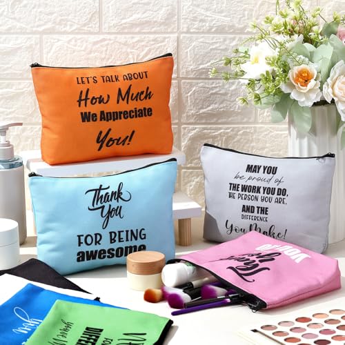 9 Pack Vet Tech Gift Cosmetic Bags - Bulk Makeup Organizer Pouches