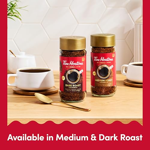 Tim Hortons Dark Roast Instant Coffee 3.5oz Jar - 100% Arabica
