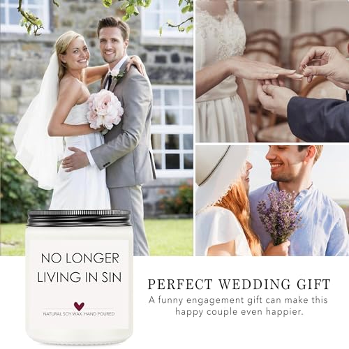 Lavender Scented Engagement Candle - 'No Longer Living in Sin' for Couples