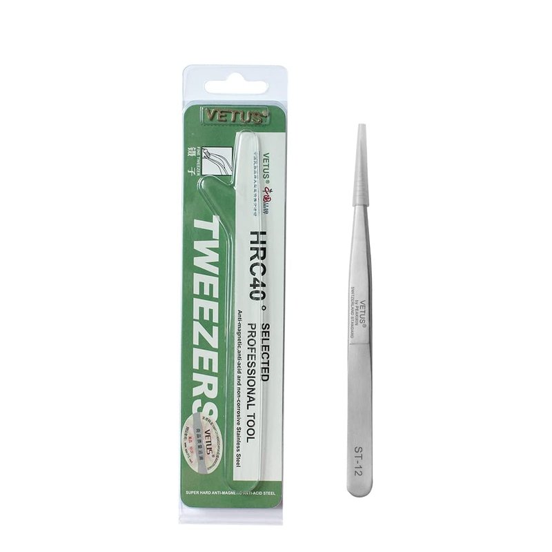 Vetus Tweezer Non-magnetic Stainless Steel Pointed Tip ST-12