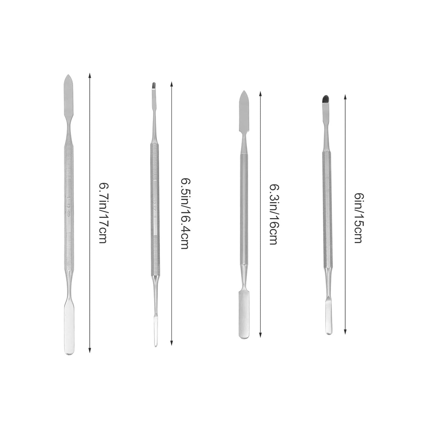Stainless Steel Depotting Spatula Set - 4 Makeup Tools for Mixing Cosmetics | Durable & Easy to Clean