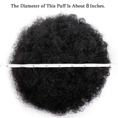 AISI QUEENS Large Kinky Curly Afro Puff Ponytail Extension - Black