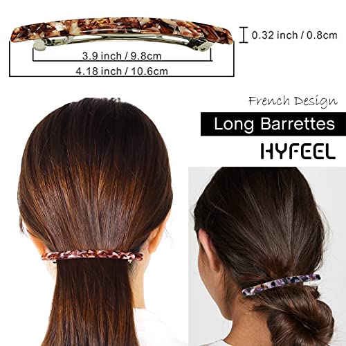 HYFEEL 4-Inch Large French Hair Barrettes for Thick Hair - 3 Pack