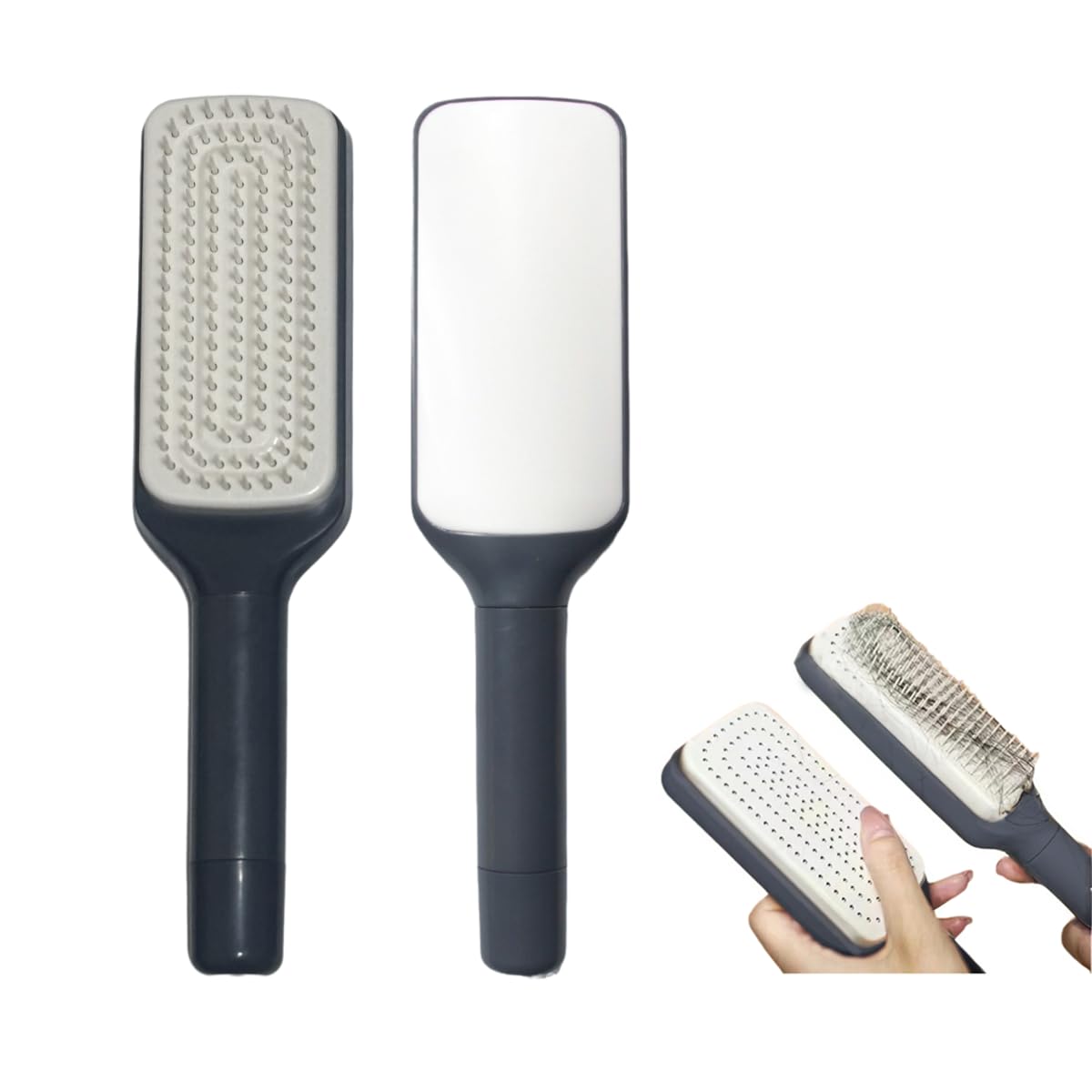 Self-Cleaning Hair Brush - Easy Clean Brush with Retractable Bristles | Anti-Static Massage Comb for Effortless Hair Removal