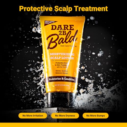 Dare 2B Bald High Time Scalp Moisturizing Lotion | Scalp Moisturizer & After Shave Lotion | Bald Head Hydration & Razor Bump Relief | After Shave Balm | Tea Tree Oil Infused | 4.75 oz