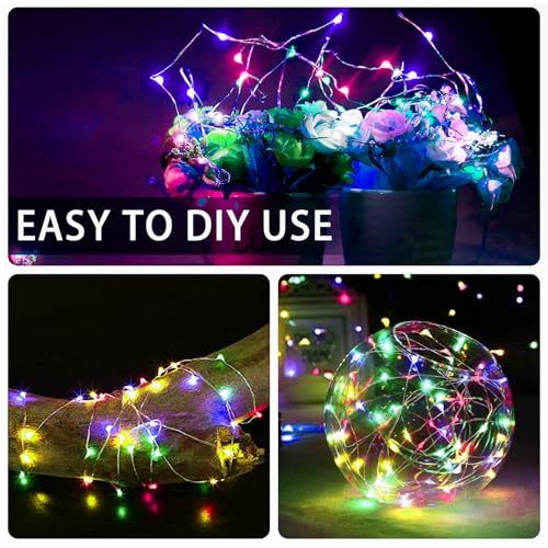 12 Pack Multicolor Fairy String Lights - Battery Operated 20 LEDs, 7ft