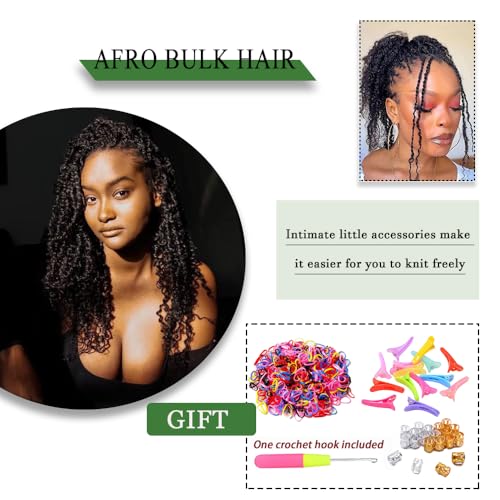 Afro Kinky Bulk Hair for Dreadlock Extensions | 16 Inch #4, 4 Pack
