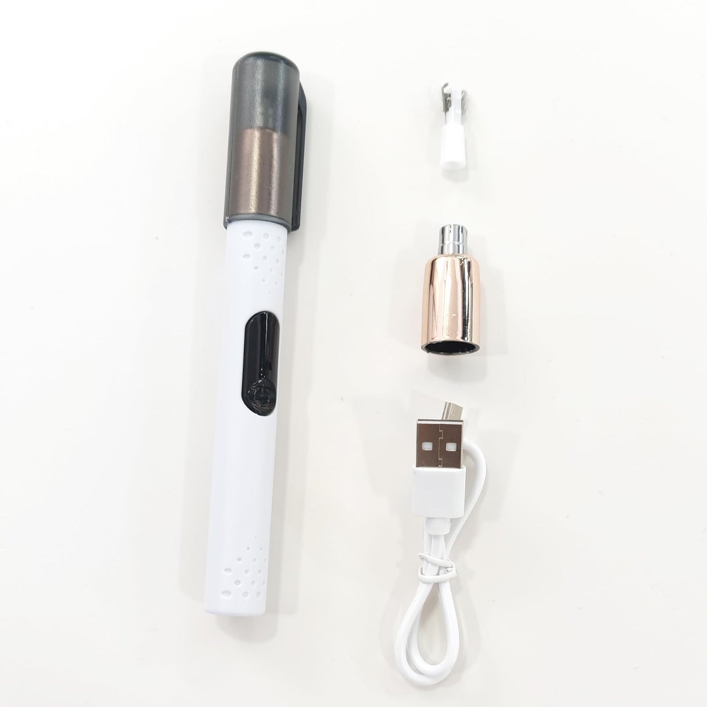 jaxiria Nose Hair Trimmer for Men/Women, Electric Facial Hair Removal Tool - Nose Clippers ABS Cover - Portble Rechargeable with Replacement Head (White)
