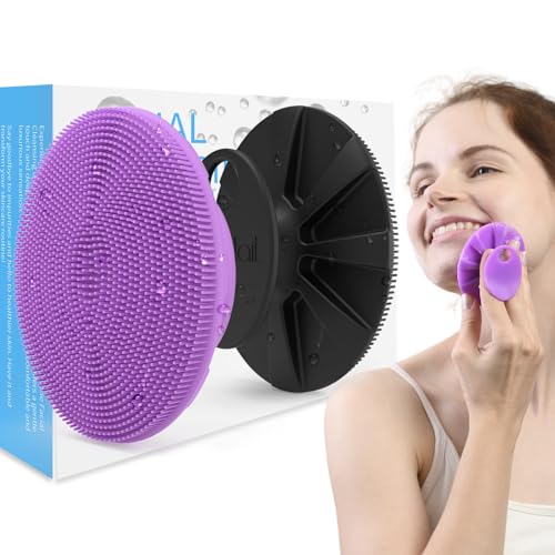 BEAUTAIL Silicone Face Scrubber 2 Pack - Gentle Exfoliating Brush