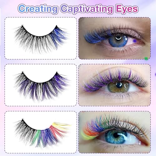 MUIIGOOD Colored Lash Extension Kit - 120 Pcs, 14mm & 16mm Clusters in 6 Colors