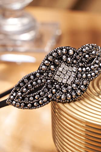 BABEYOND Flapper Headband 1920s Rhinestone Leaf Headpiece for Women