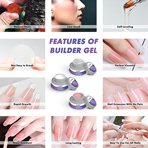 AIJIMEI Hard Gel for Nails 30g Clear Builder Gel for Nail Extensions & Repair - 1oz