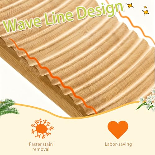 Portable Wooden Washboard for Hand Washing Clothes - Durable & Compact