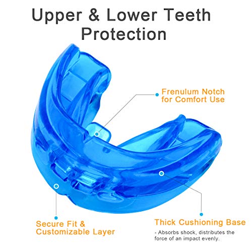 Coolrunner Double Braces Mouth Guard for Youth - Blue, No Molding