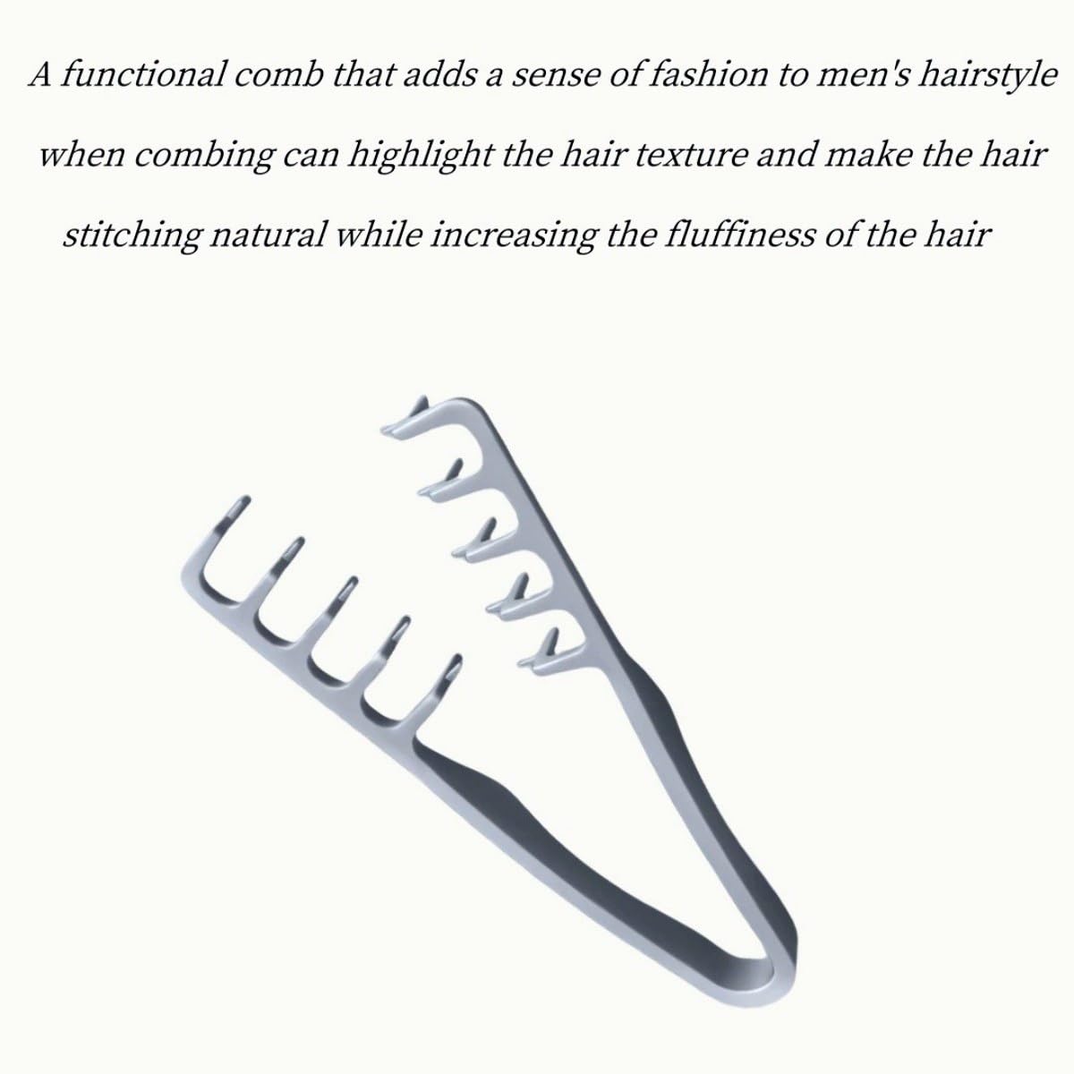 Voluminous Wide-Toothed Hair Comb Set - Travel Folding Design | Men's Fluffy Texture, ABS Plastic