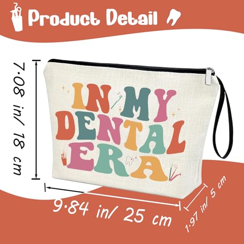 Creakraft 'In My Dental Era' Linen Makeup Bag for Dental Professionals & Fans