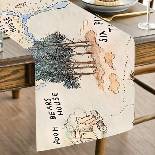 Winnie Table Runner for Baby Shower - 13x72 Inch Cotton Decor