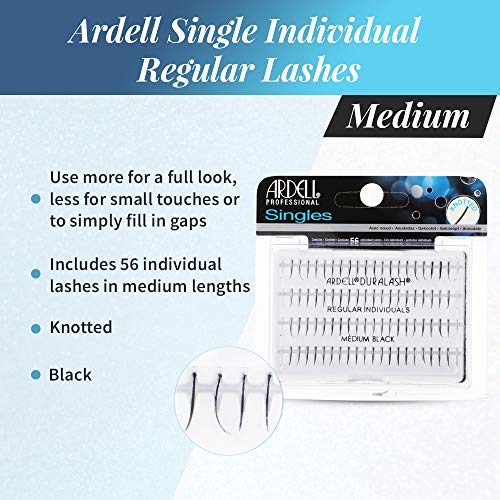 Ardell Regular Medium Black Individual Eyelash Clusters – DIY Natural Lash Extensions, 4 Pack