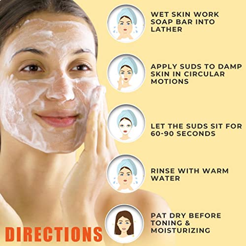Natrulo 4oz Lemongrass & Tea Tree Sulfur Soap Bar for Acne & Oily Skin – Handmade in USA