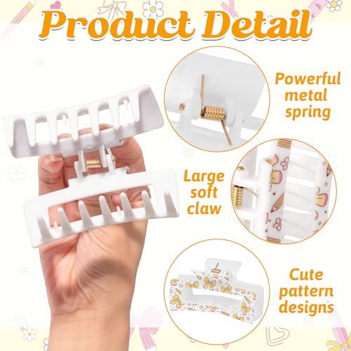 PANTIDE 8-Piece Pencil & Bow Hair Claw Clips Set for Women