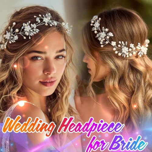 Gold Wedding Hair Vine with Crystals and Pearls - Bridal Hair Accessories