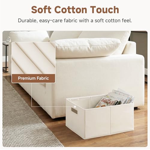 StorageWorks Large Fabric Storage Bins, 2-Pack - Ivory