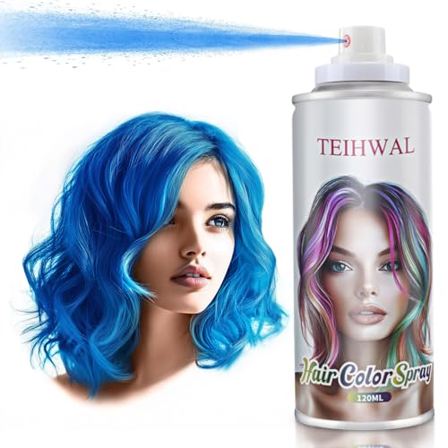 Temporary Blue Hair Color Spray - Quick Drying & Washable 120ml