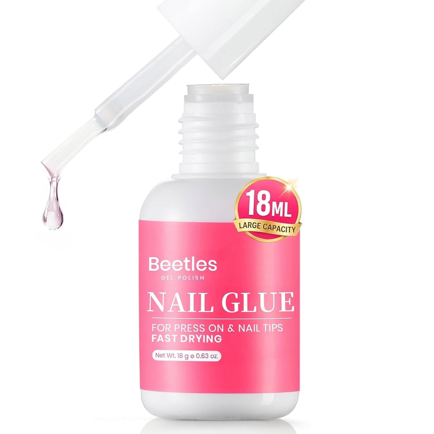 Beetles Gel Nail Kit - Medium Square Half Matte Gel Tips with Dehydrator & Primer | Easy DIY Acrylic Extension Set for Women