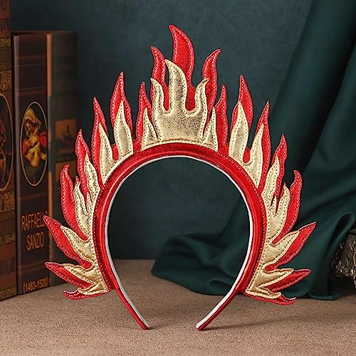 Red Flame Goddess Headband - Festival Costume Hair Accessory