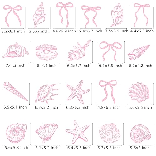 20-Piece Pink Foil Swirls with Seashell Cutouts - Beach Party Decorations