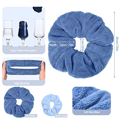 Microfiber Hair Towel Scrunchies Set - 8 Colorful Water-Absorbing Hair Ties for Wet Hair