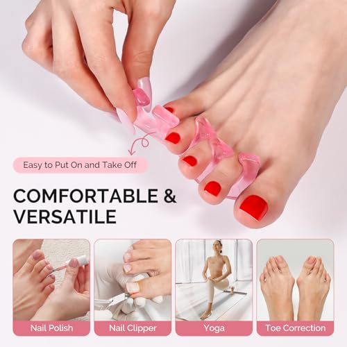 MelodySusie 6-Piece Silicone Toe Separators for Pedicure & Nail Polish