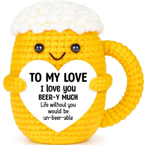 Handcrafted Crochet Beer Doll - Unique Anniversary Gift for Him
