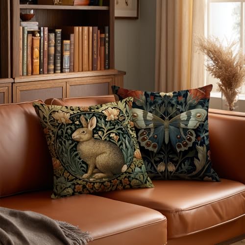 William Morris Inspired Vintage Floral Pillow Cover - 18x18