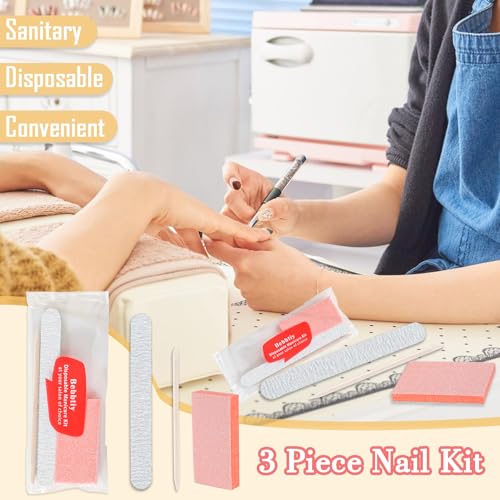 Bebbtiy 3-in-1 Disposable Manicure Kit - 50 Pack Nail File & Buffer Set