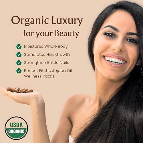 Organic Golden Jojoba Oil - 100% Pure Cold Pressed for Hair & Skin - 4 Fl Oz