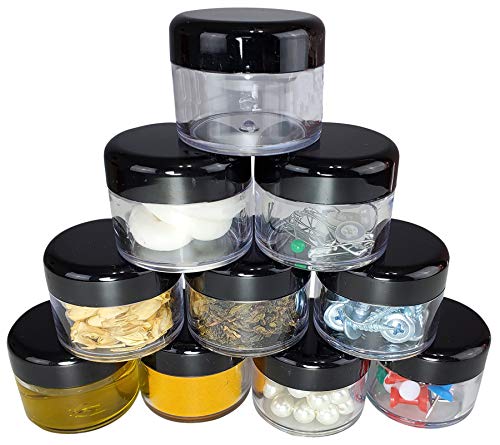 MABUA 60-Pack 1oz Plastic Storage Containers with Lids - Leak-Proof Jars for Cosmetics, Food & More