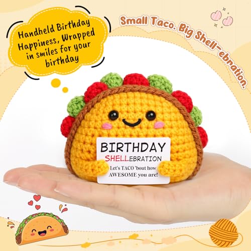 Handmade Crochet Taco - Fun Birthday Gift for Milestones