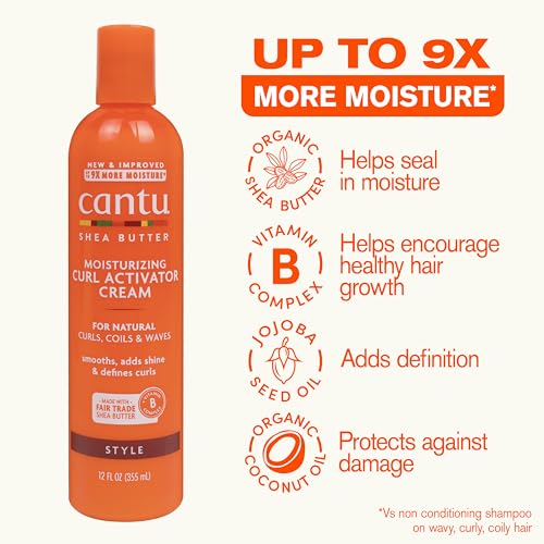 Cantu Moisturizing Curl Activator Cream with Shea Butter, 12 oz