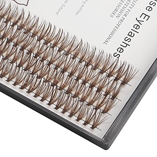 Bodermincer 12mm 20D Brown Lash Extensions - Natural Faux Mink 140-Cluster Pack