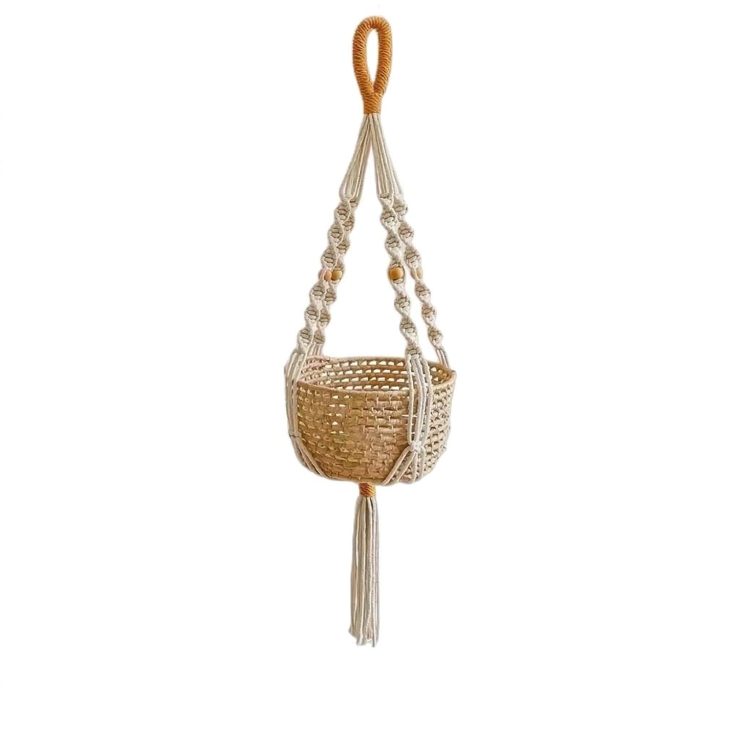 Hanging Planter for Indoor Plants, 35.4in Handmade Macrame Hanging Plant Holder Woven Boho Plant Hanger Tassel Netting Garden Mesh Netting for Outdoor Plants Flower Pot Home Balcony Decor