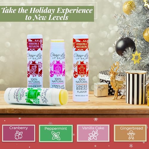 Chap-Lip 100% Natural Lip Balm Set - Holiday Collection, 24-Pack