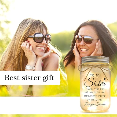 Mason Jar Night Light for Sister - Heartfelt Home Decor Gift