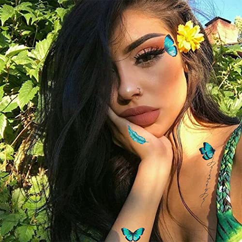 Uranian Sparkling Butterfly Temporary Tattoos 6 Sheets Glitter Face Body Stickers