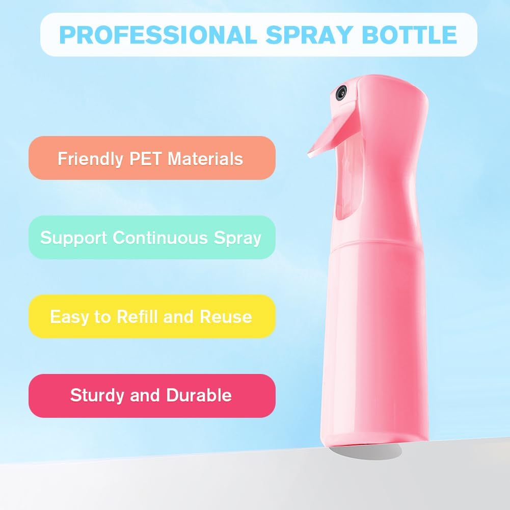 Ultra-Fine Continuous Spray Bottle - Perfect for Plants, Hair, Skincare & Cleaning | Refillable, Fine Mist Design