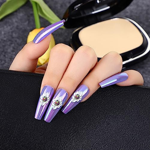 Kit2: 10 Pcs White 3D Simulation Flower Nail Charms – Acrylic Nail Art