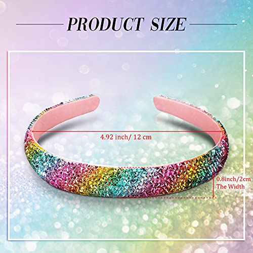 4 Pieces Rhinestone Headbands for Women, Bright Color