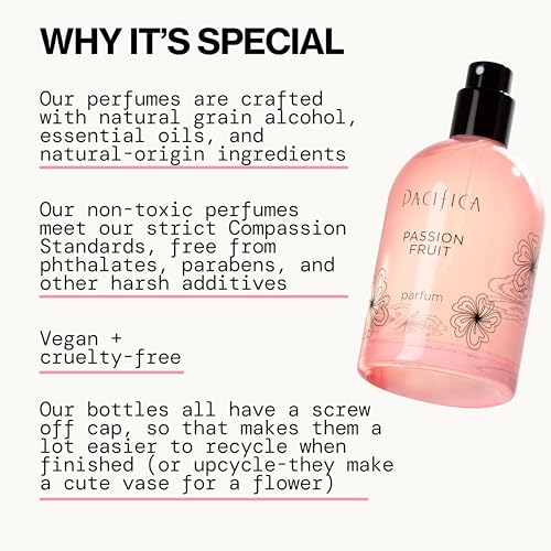 Pacifica Passion Fruit Perfume - Vegan Tropical Floral Scent, 2 fl oz